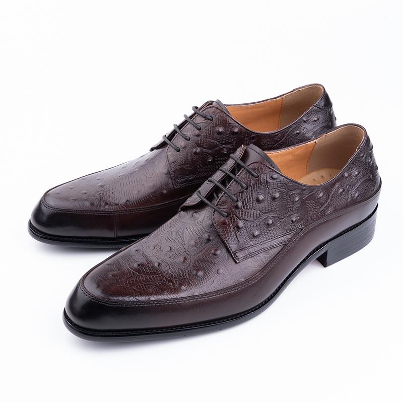 

Fashion New Designer Men Shoes Derby Shoes Leather Zapatos De Vestir Para Hombre Luxury Customized Brown Black Office Business Men Shoes 47 коричневый