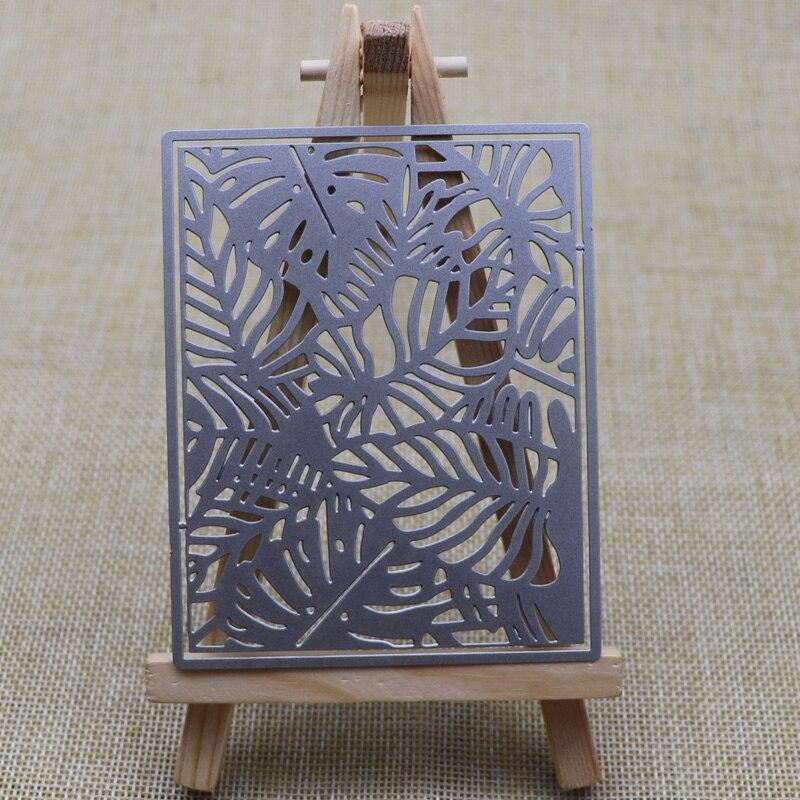 Leaves Frame Metal Cutting Dies Rectangle Stencil Scrapbooking DIY Album Stamp Paper Card Embossing
