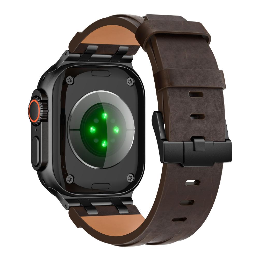 Leather Strap for Apple Watch Ultra3 2 1 49mm 46mm 45mm 44mm Series 11 10 9 8 7 6 5 4 Se Band Man Elegant Bracelet Replacement