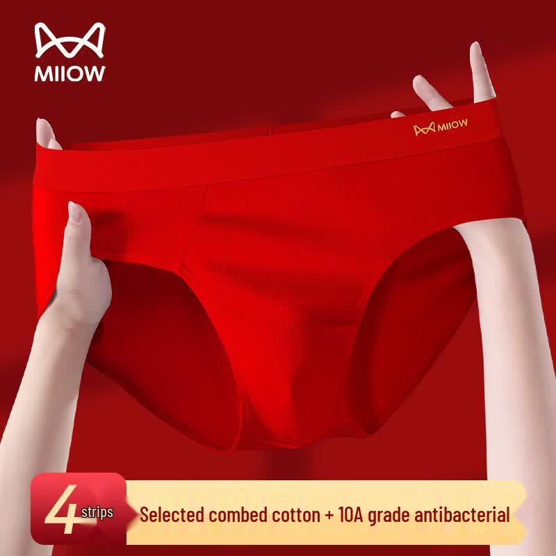 Maoren Men's Cotton Antibacterial Breathable Briefs