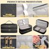 Large Waterproof PU Double-Layer Hair Dryer Storage Bag, Scratch-Resistant Beauty Tool Box for Dyson Curling Iron Accessories.