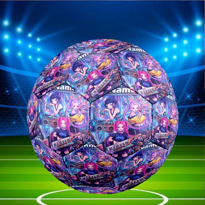 Custom Name Personalized Kpop Demon Hunter Print Size 5 Soccer Ball Training & Match Football, for Team, Kicking, Gift for Football Enthusiasts