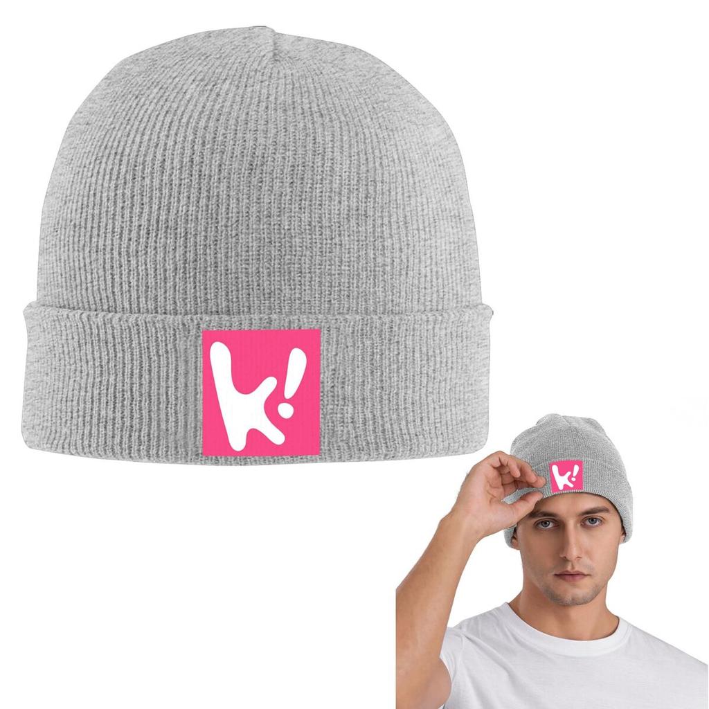 K On Logo 14 Warm Knitted Cap Fashion Bonnet Hat Autumn Winter Outdoor Beanies Hats for Men Women Adult