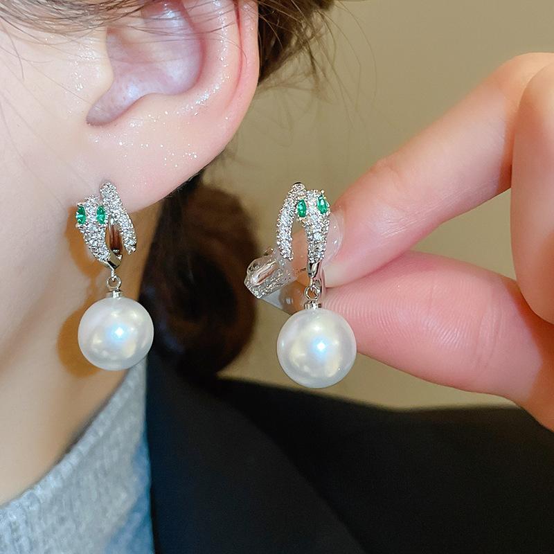 Hadí diamantové C pecky náušnice dámské univerzální náušnice módní náušnice s temperamentem