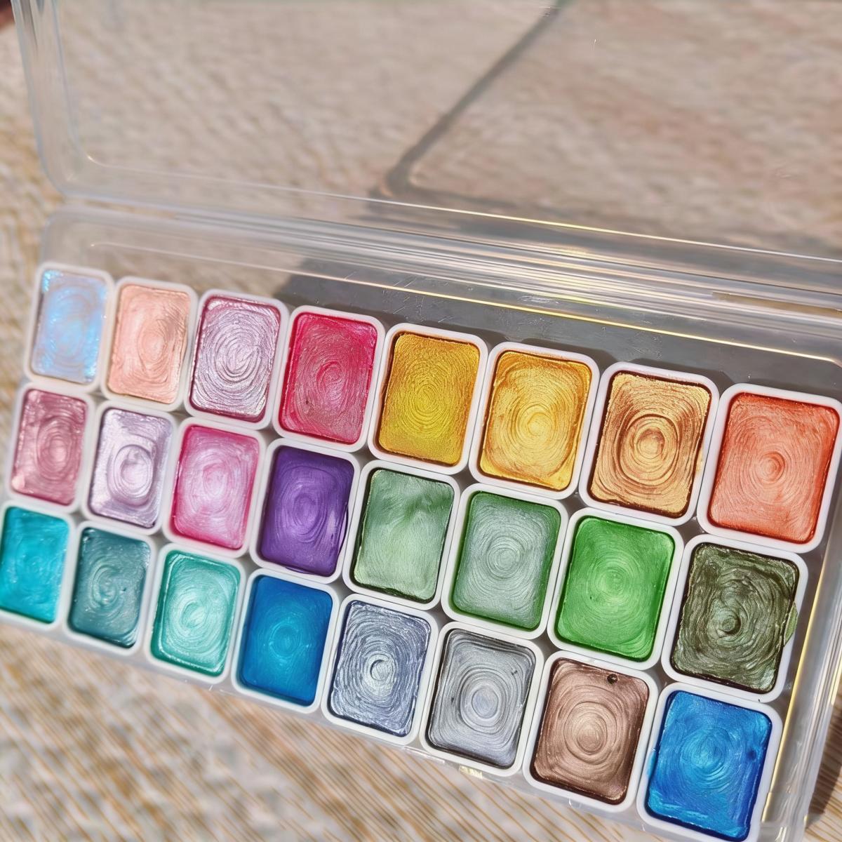 

180/60 color metallic watercolor paint set, portable and lightweight, high solid pigment, starry sky tones, suitable for artists