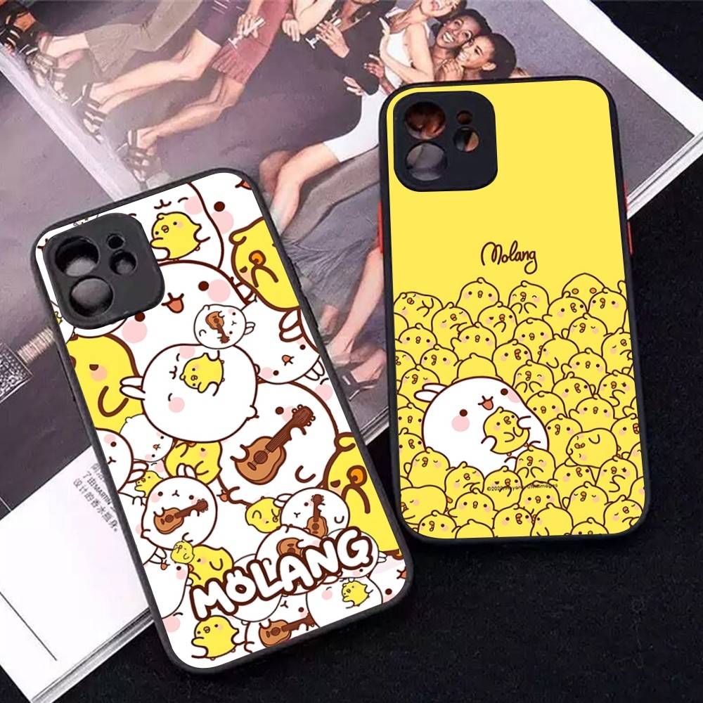 Cartoon Cute M-Molang For IPhone 16 15 14 Plus 13 12 11 Pro Max X XS MAX Translucent Matte Shockproof Cover