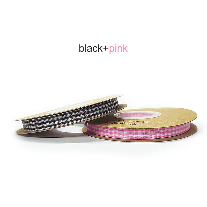 8 Rolls Plaid Ribbon Grid Ribbon Checked Polyester Ribbon 3/8" Fabric Ribbon Roll for Hair Accessories Craft Christmas Gift Wrap