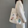 Canvas Tote Bag for Women 2020 Large Capacity Eco Shopper  Shoulder Shopping Bags Cotton Cloth White