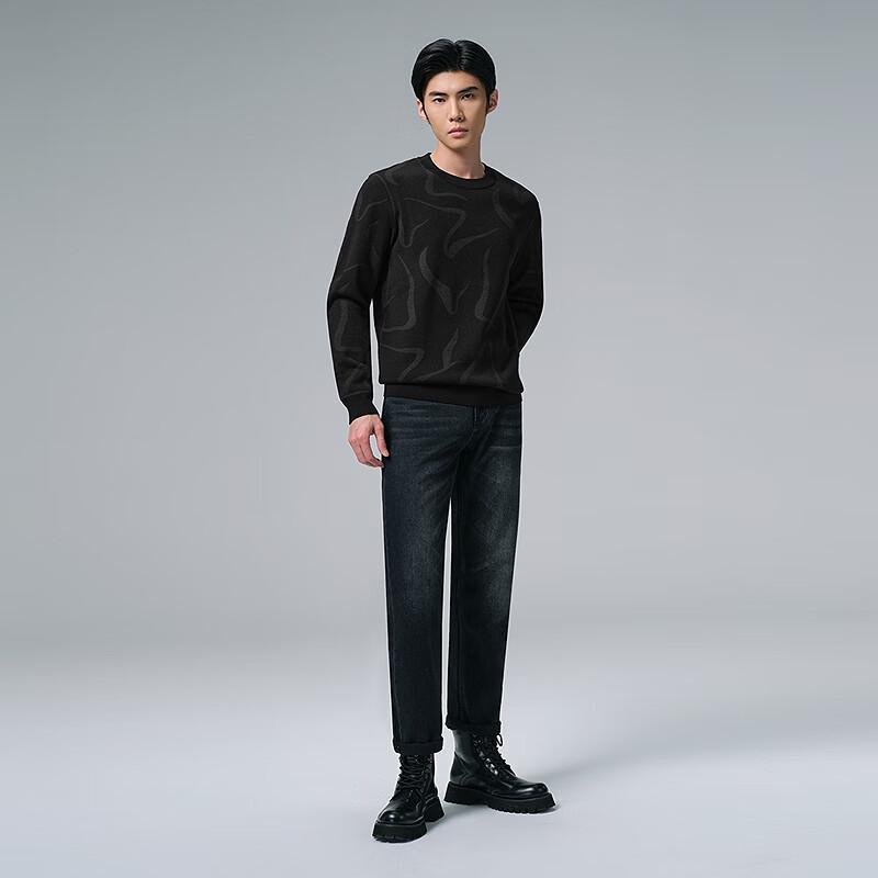 Lilang Men's Warm Wool Blend Round Neck Sweater