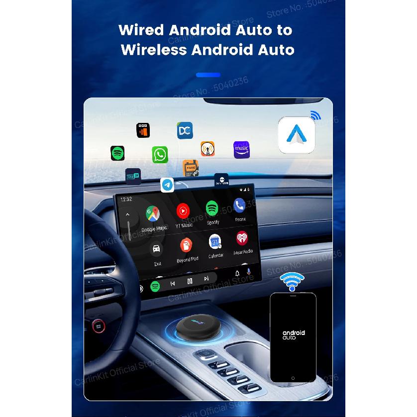 CarlinKit 8G+128GB Android 15 Ultra2 CarPlay Ai Box Wireless Android Auto CarPlay Online Video SM6350 8-Core GPS 4G LTE For Cars