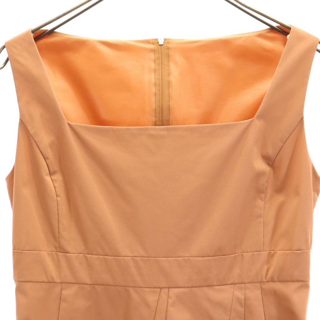 FOXEY NEW YORK Made In Japan No Sleeve One Piece 40 Orange Brown Women Used