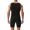 Combinaison Sauna Homme Gainant Body de Course Sweat à Fermeture Éclair Entraînement avec Short Maillot de Corps Fitness Musculation Combinaison d'Exercice Débardeur Combinaison