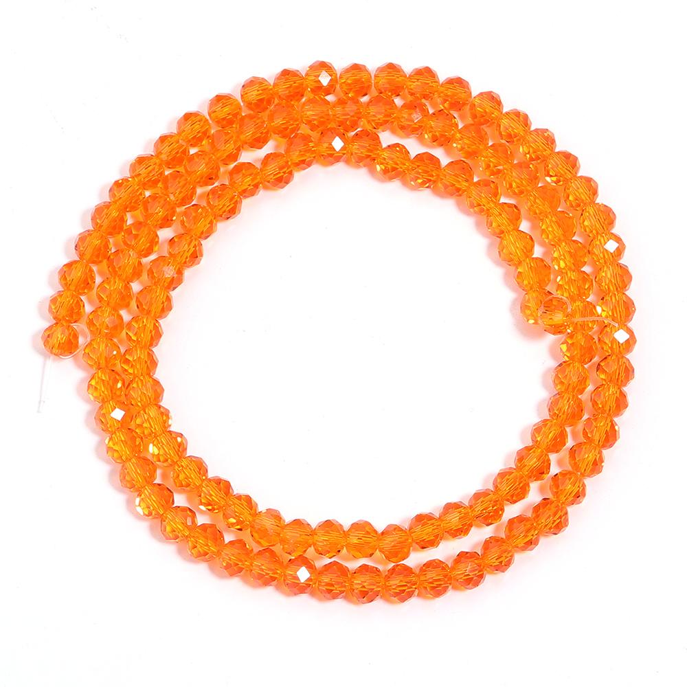 3/4/6/8/10mm Orange Faceted Crystal Beads Transparent Glass Loose Spacer Beads For Jewelry Making DIY Bracelet Necklace Supplies