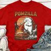 Funny POMZILLA Pomeranian Shirt Vintage Comic Monster Pom Tee Weird Fire-Breathing Dog T-Shirt Lovers Gift Tops