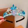 Elsa Frozen Blue Rhinestone Pearl Crown Headband for Children