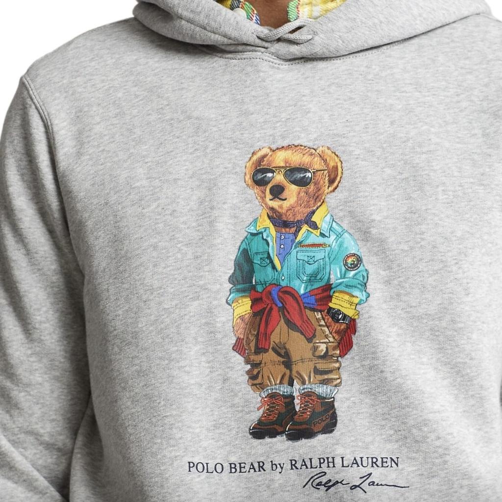 Polo Ralph Lauren Bear Print Drawstring Hoodie Men Hoodies 710852453-035