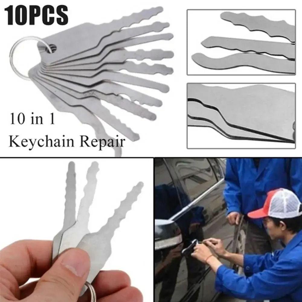10pcs/set Wear-resistant Door Open Keys 10 In 1 Key Replacement Jiggler Keys  Car Repair Tool