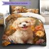 Beautiful Poodle Pattern Bedding Home Decoration Birthday Gift (1 * duvet cover + 2 * pillowcase, without core)