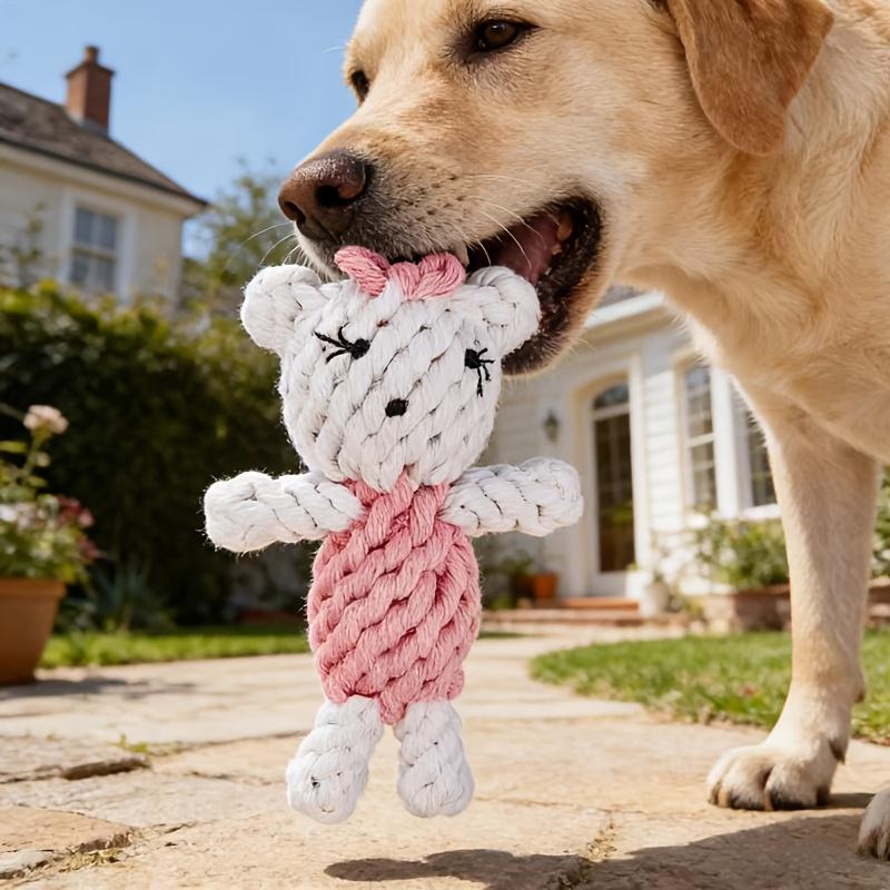 Cute Bear-Shaped Cartoon Modern Multi-Purpose Chew Toy for Cats and Dogs Durable Indoor/Outdoor Interactive Rope Play