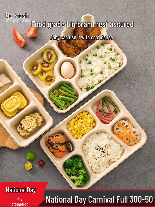 

Allies 600ml Oval 3-Compartment Disposable Lunch Boxes with Lids, 50 Sets