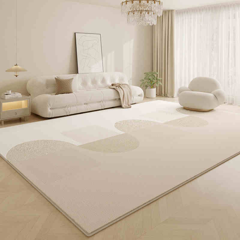 Wohnzimmer Teppich Creme Stil Hochwertiger Kaschmir-Imitat Teppich Herbst/Winter Couchtisch Teppich Schlafzimmer Teppich