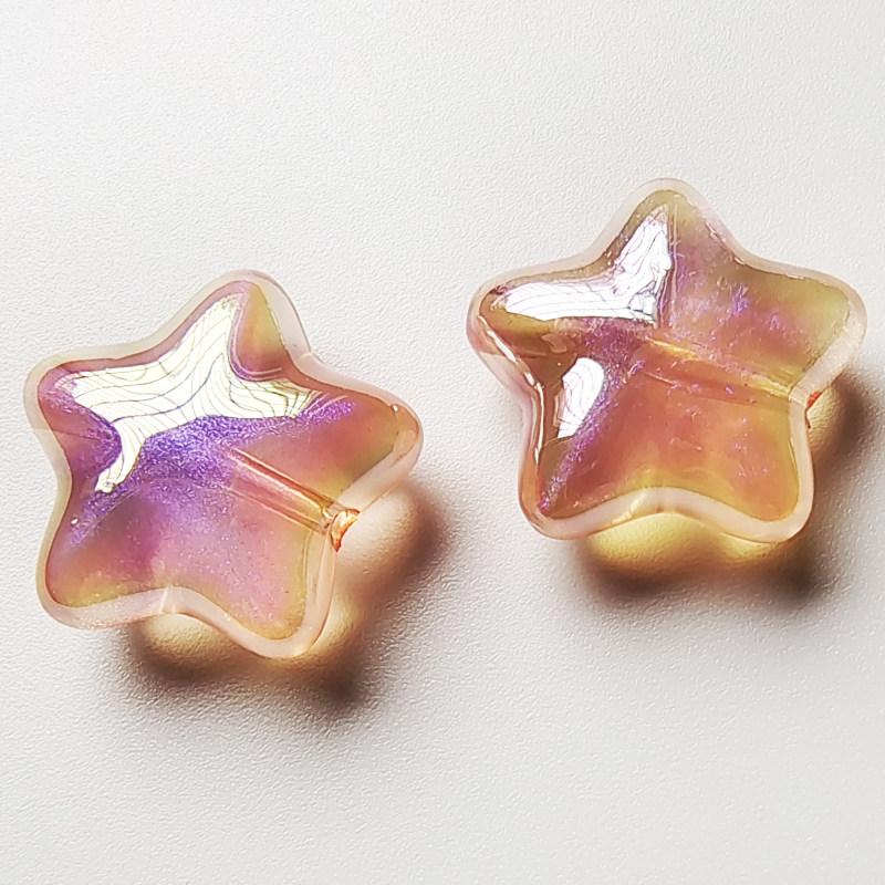 Iridescent Aurora Blue Star Beads for DIY Jewelry