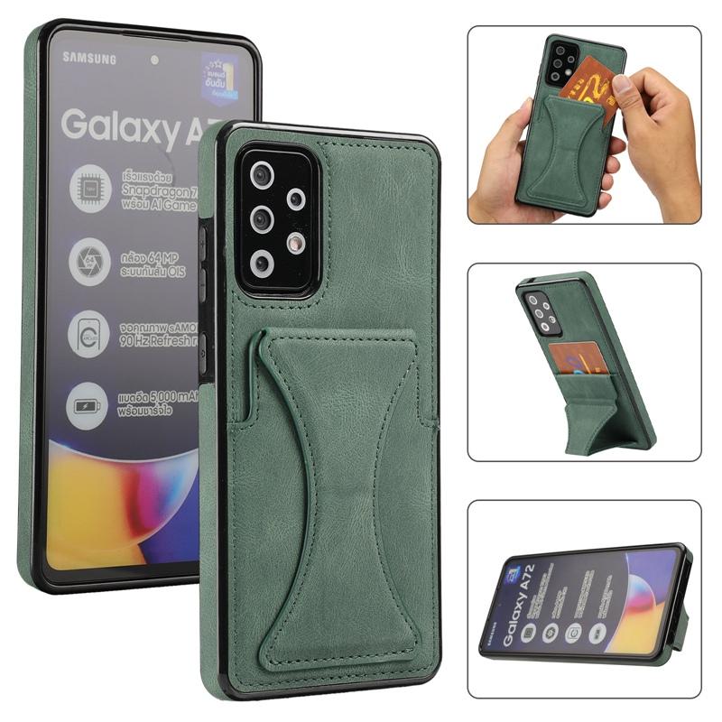 Bravoday Cover Portafoglio In Pelle PU Per Galaxy Note 10 – Verde Con Slot Carte E Supporto