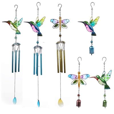 Dragonfly Bird Wind Chime Hummingbirds Hanging Pendants Bell Decors Wind Bell  Courtyard