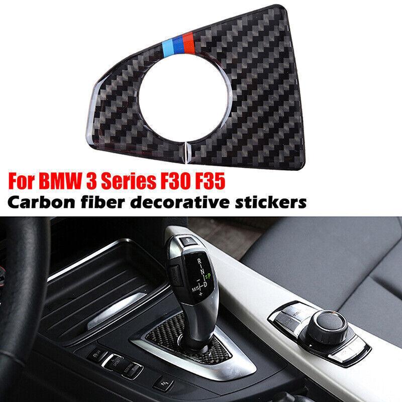 For BMW F30 F34 Real Carbon Fiber Gear Shift Panel Cover Trim Sticker M Color