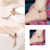 Elegant Summer Women Jewelry Butterfly Studded Double Tassel Anklets Fashion