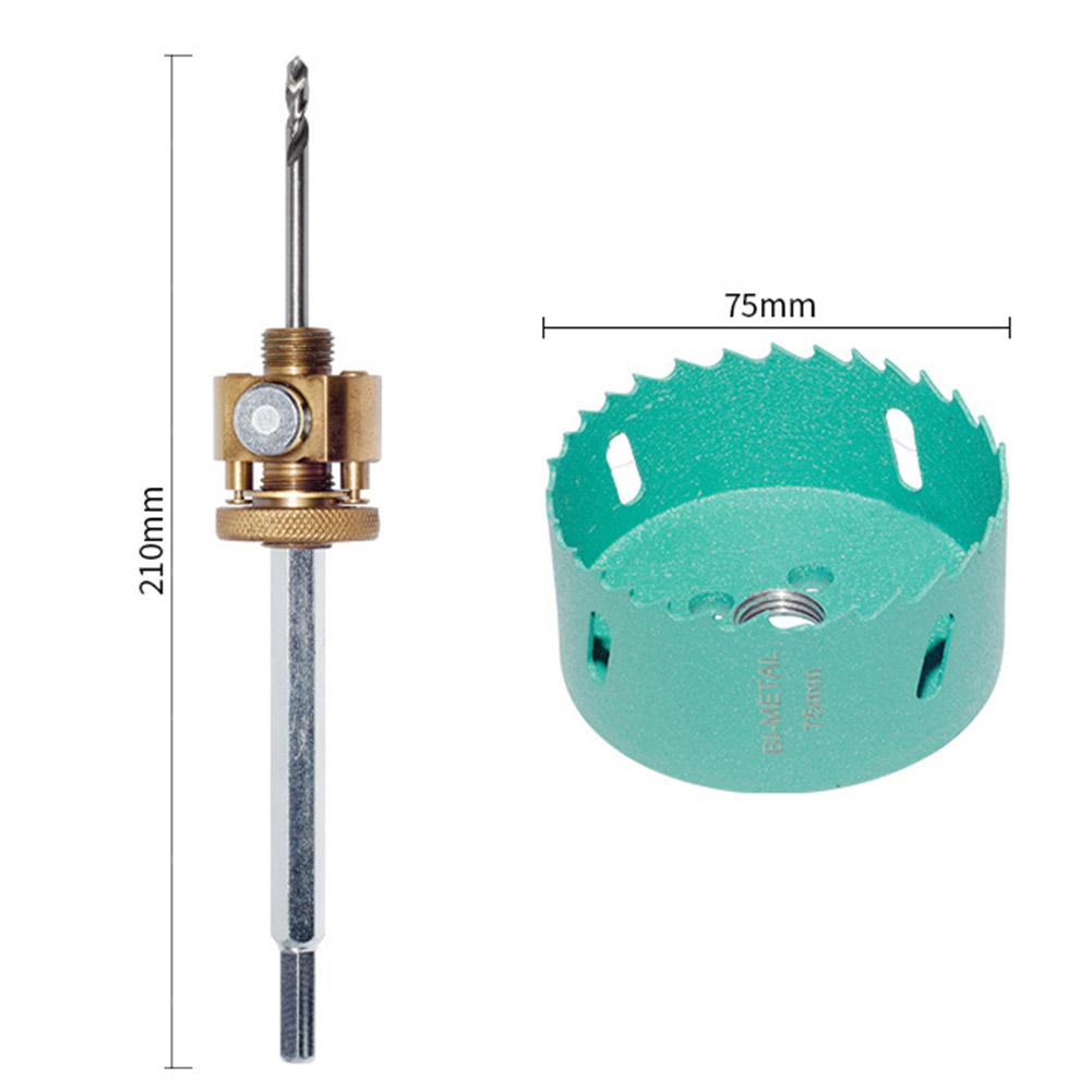75mm Bi-Metal Wood Hole Saw Drill Bits Core Hole Saw Quick-Release Hole Opener Connecting Rod For Downlight Plasterboard Opening