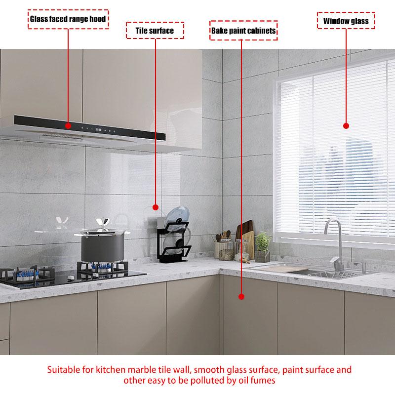 Oil Pollution Prevention Adhesive Wall Wallpaper Electrostatic Adsorption Kitchen Transparent Waterproof Wall Sticker Stickers