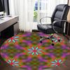 1pc Floral Pattern Carpet, Round Non Slip Durable Large Size Office Carpet, Suitable for Office