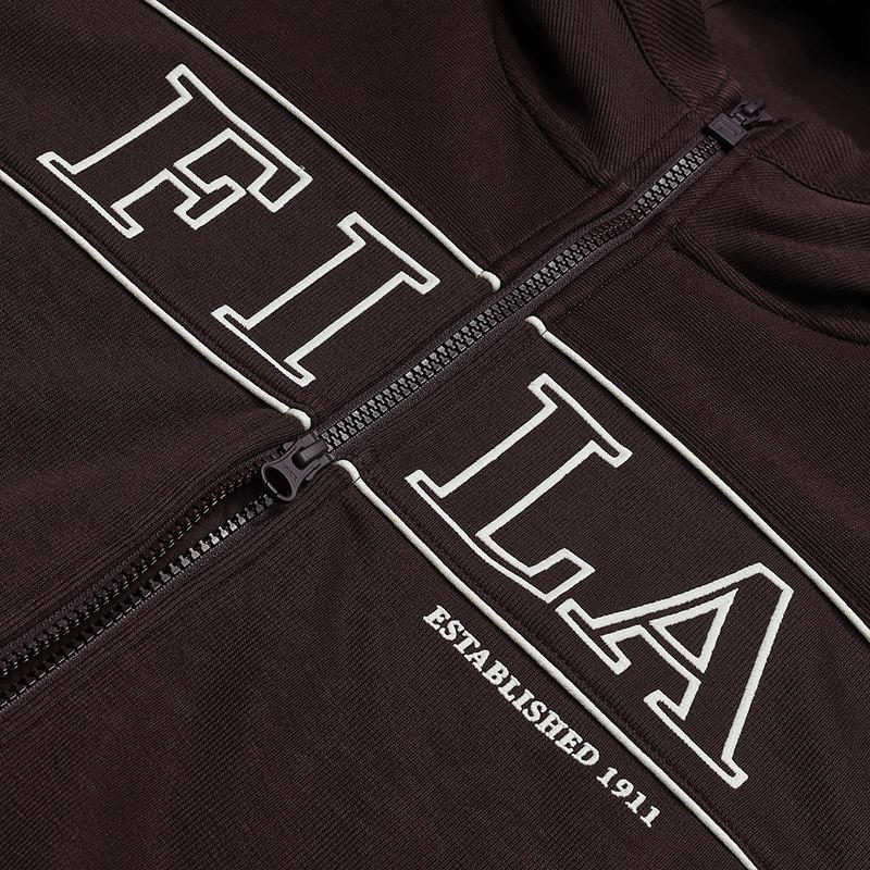 FILA Original Classic Minimalist Personality Trendy Retro Sports Casual Versatile Comfortable Loose Knit Hooded Jacket Women jackets F11W619509FBN
