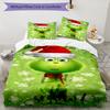 Grinch Kerst Design Bed Beddengoed Set 1 Dekbedovertrek + 2 Kussenslopen Zacht Ademend Huishoudelijk Beddengoed