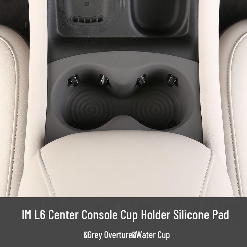 L6 Wireless Charging Silicone Pad & Center Console Cup Holder Protector for Cars