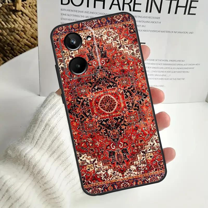 Persische Teppich Blumenmuster für Realme 12 Pro Plus 11 10 9 C67 C55 C53 C35 C33 C30 C25s C21Y C15 GT3 GT5 GT Neo 5 Fall