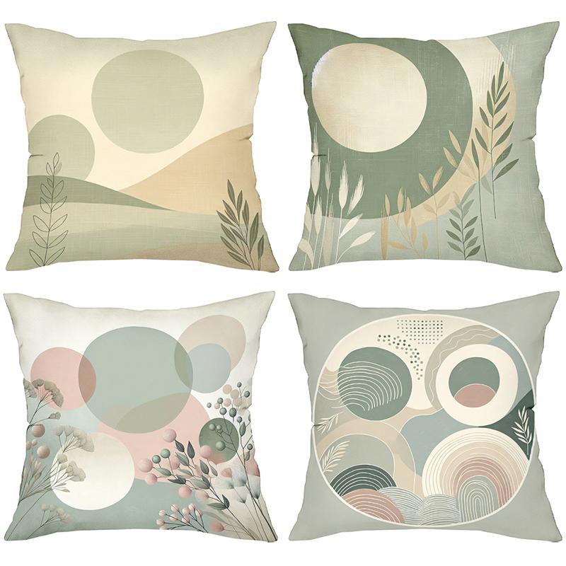 Modern Geometric And Floral Pattern Throw Pillows Polyester Pillowcase, Sofa Decorative Cushion Cov Headboard Pillow