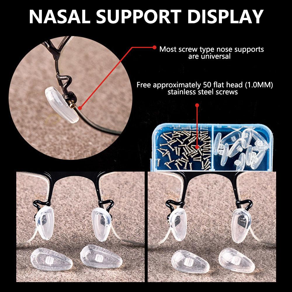 Glasses Nose Pad Set Non-Slip Different Sizes Eyeglass Nose Pads Replacement Maintenance Kit For Most Glasses Repair Accessories