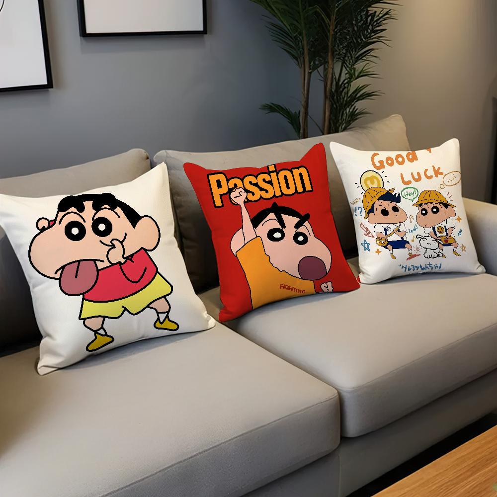 Cushion Cover Soft Pillow Case for Kawaii S-Shin Sofa Chan Living Room Home Funny Cute Decor Protective C-Crayon Cartoon Cover
