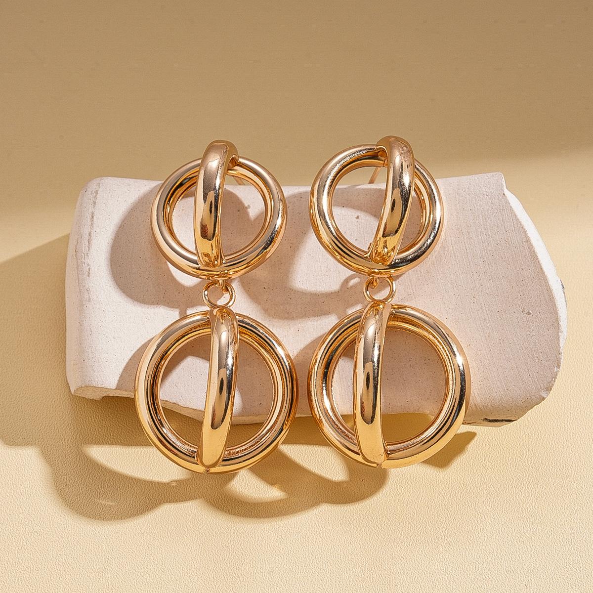 Персонализированные блестящие геометрические круглые полые серебряные серьги-гвоздики с металлическим ощущением экологически чистые нишевые серьги