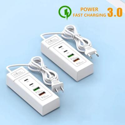 Estación de carga rápida de 4 puertos, adaptador de corriente, concentrador de cargador USB PD, extensor de múltiples puertos para teléfono móvil, tableta, cámara y carga