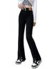 Plus Size High-Waisted Split Denim Flare Jeans for Women - Retro, Slimming, Floor-Length, Spring and Autumn Collection