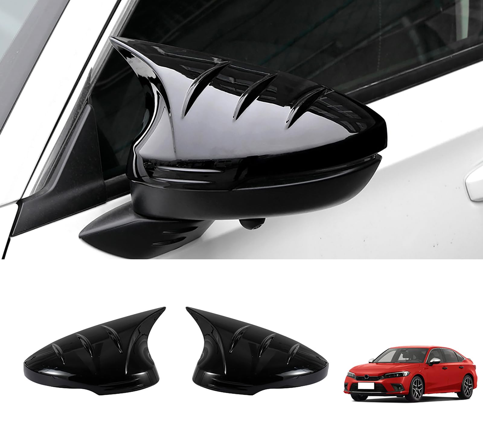 

ZUNEIGUNG Honda New Civic FL1 FL Series 11th Generation 2021 Late Model and Later Side Mirror Covers Rearview Mirror Frame Rearview Mirror Decorative