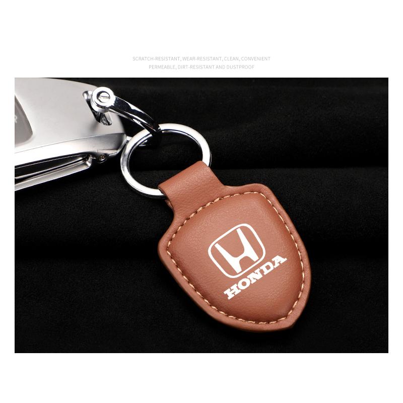 PU Leather Car Keychain Key Decoration Ring Anti-Loss Pendants For Honda Civic Accord Fit City Vezel CR-V Odyssey Pilot Jazz HRVOW3