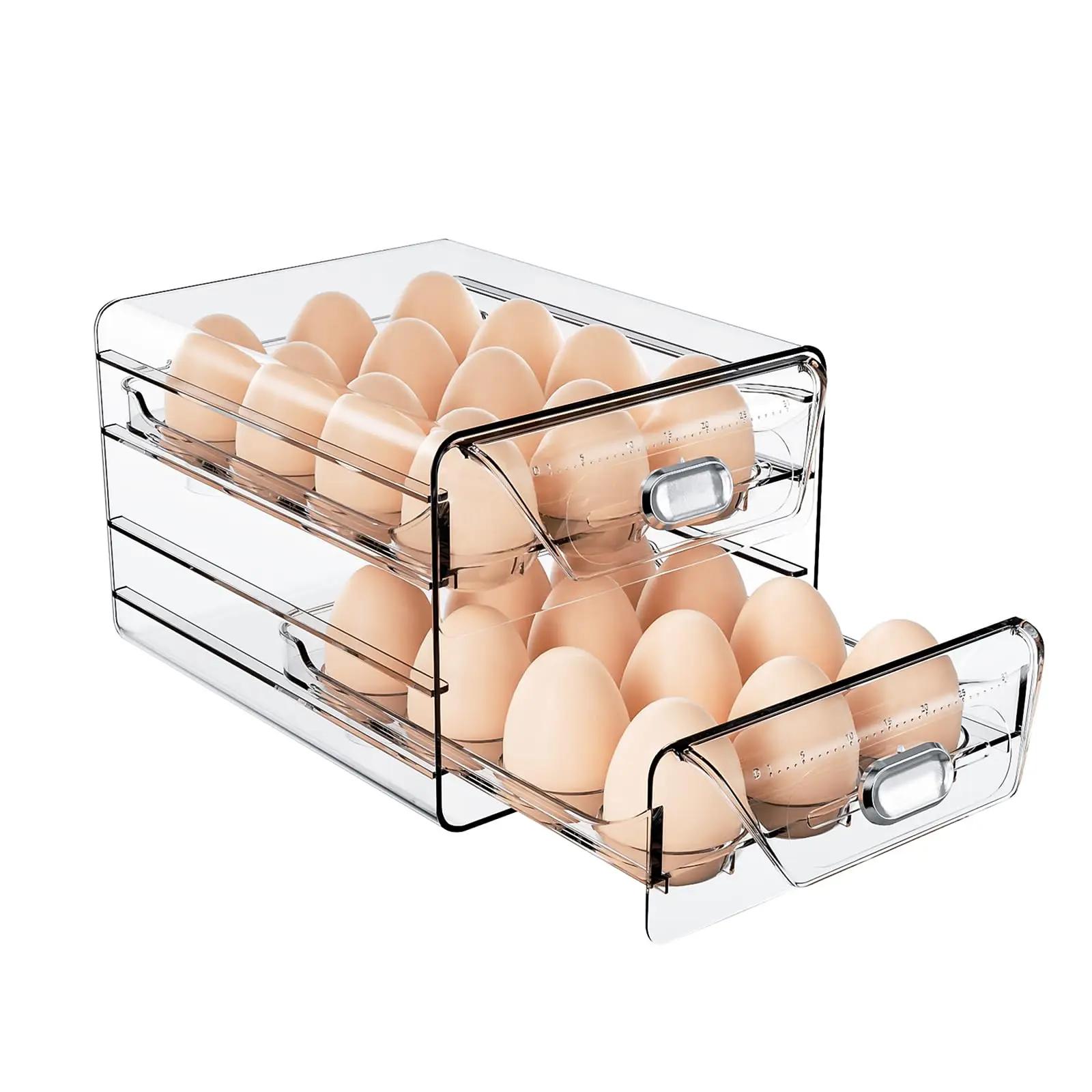 

Clear 60 Egg Container for Refrigerator, Egg Holder for Fridge,Stackable Egg Storage Container, Fresh Storage Box Tray