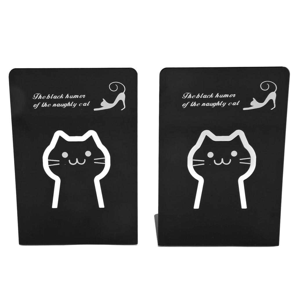 2pcs Book Ends Metal Book Stoppers Decorative Hollow Book Shelf Holder for Study Office Dormitory Li