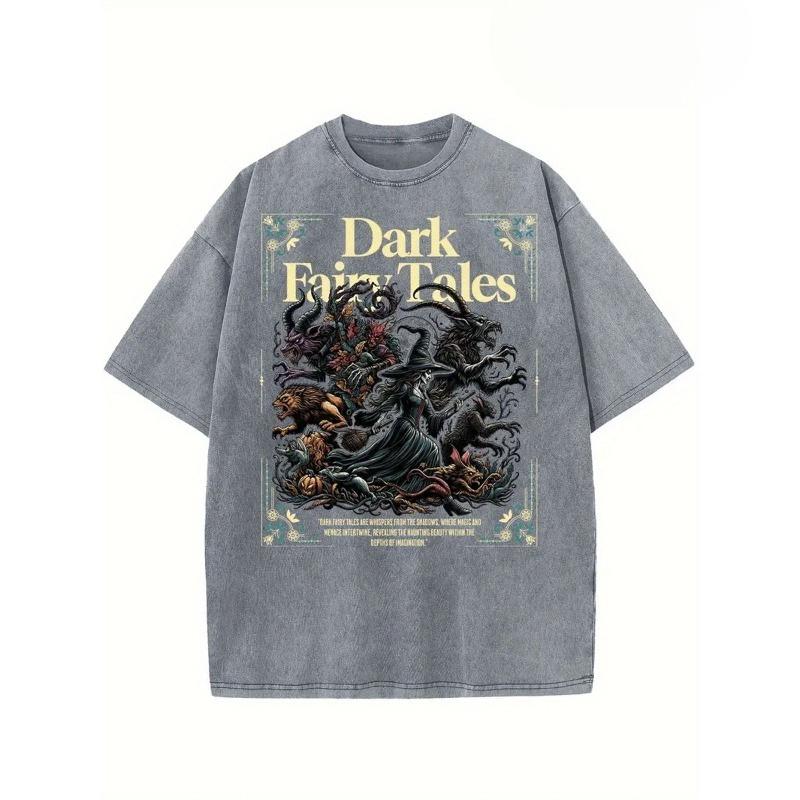 European Sizes Men's T-Shirt, Mysterious Fairy Tale Printed T-Shirt, Suitable for Summer T-Shirt with a Certain Thickness, Holiday Gift