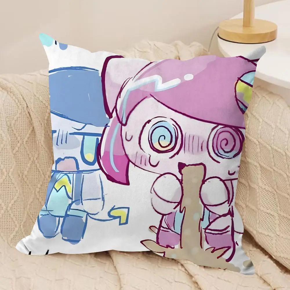 Cute PPepoyo Artist Producer Cushion Cover Silky Short Plush Invisible Zipper Dustproof Sofa Pillow Case For Home Decor