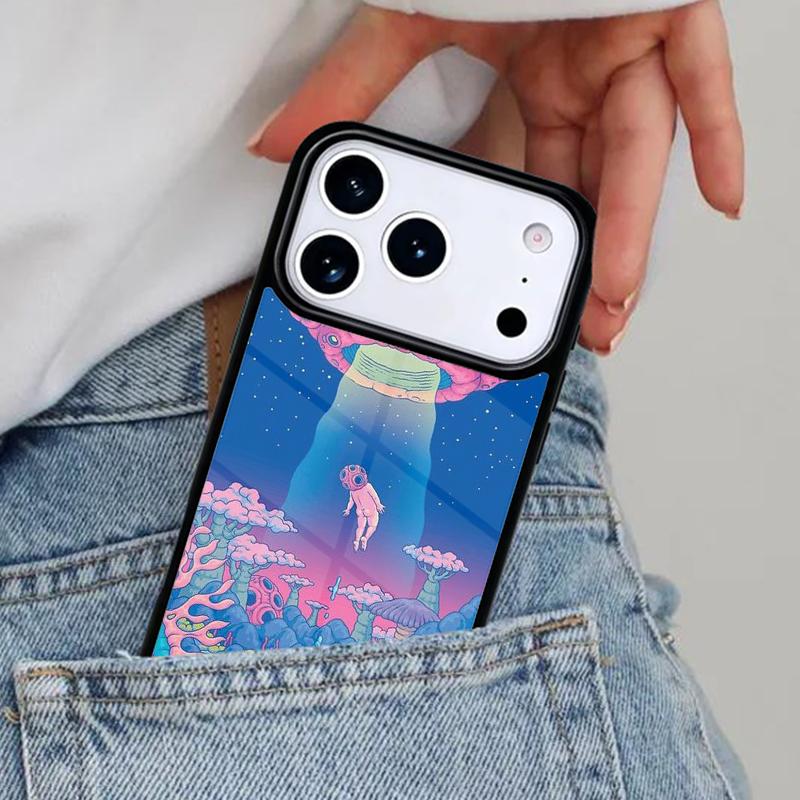 Aesthetics Alien Space Vaporwave Phone Case for iPhone 16e 15 14 13 12 17 Pro Max Plus Air 17pro Cover Coque